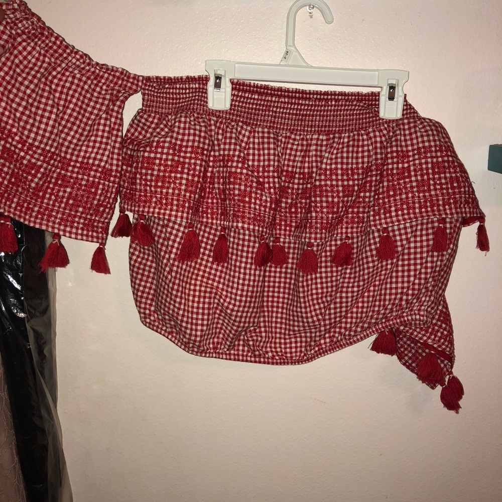 American eagle off the shoulder crop top